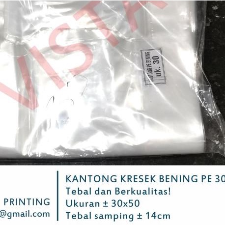 

Kantong Kresek Plastik PE Bening Ukuran 30 isi 50 TRANSPARAN & TEBAL!