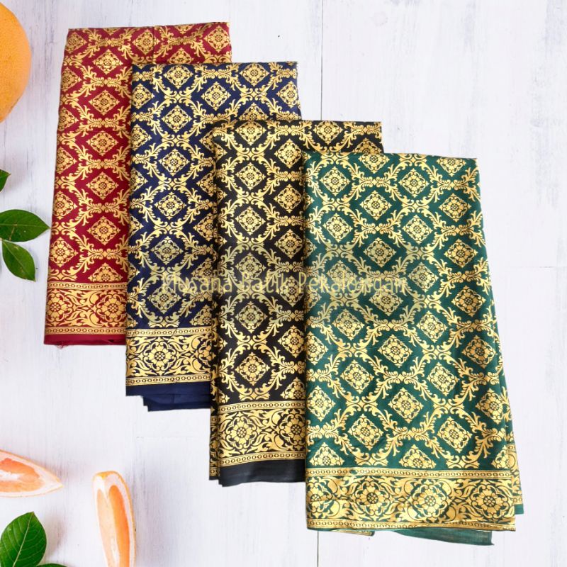 Kain batik printing murah batik HT kain batik prada gold songket batik prada bridesmaid terbaru