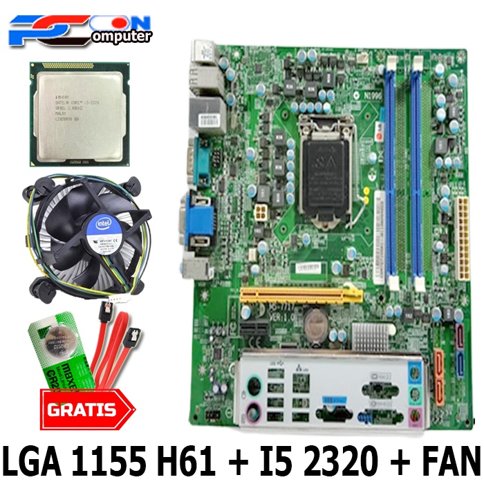 Paket Motherboard intel LGA 1155 BH61 dan Processor I5 2320