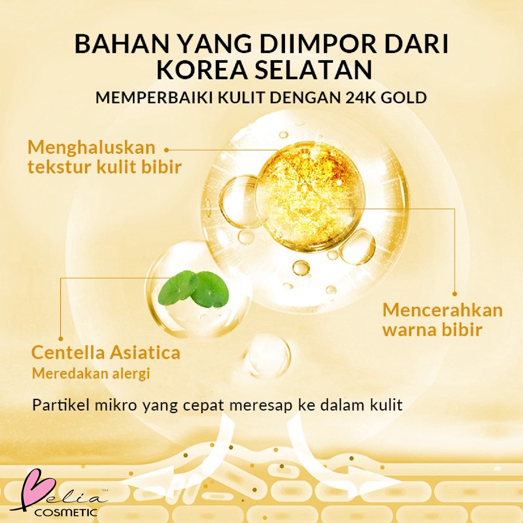 ❤ BELIA ❤ BIOAQUA Masker Bibir Cherry Collagen | 24K Gold Moisturizing Essence Lip Mask 60g masker perawatan bibir memudarkan kerutan bibir | BPOM