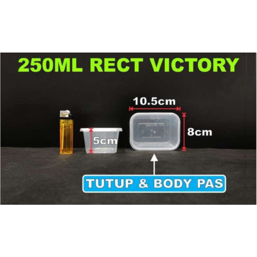 Thinwall 250ml Rectangle Persegi Food Container Tempat Makan Kotak