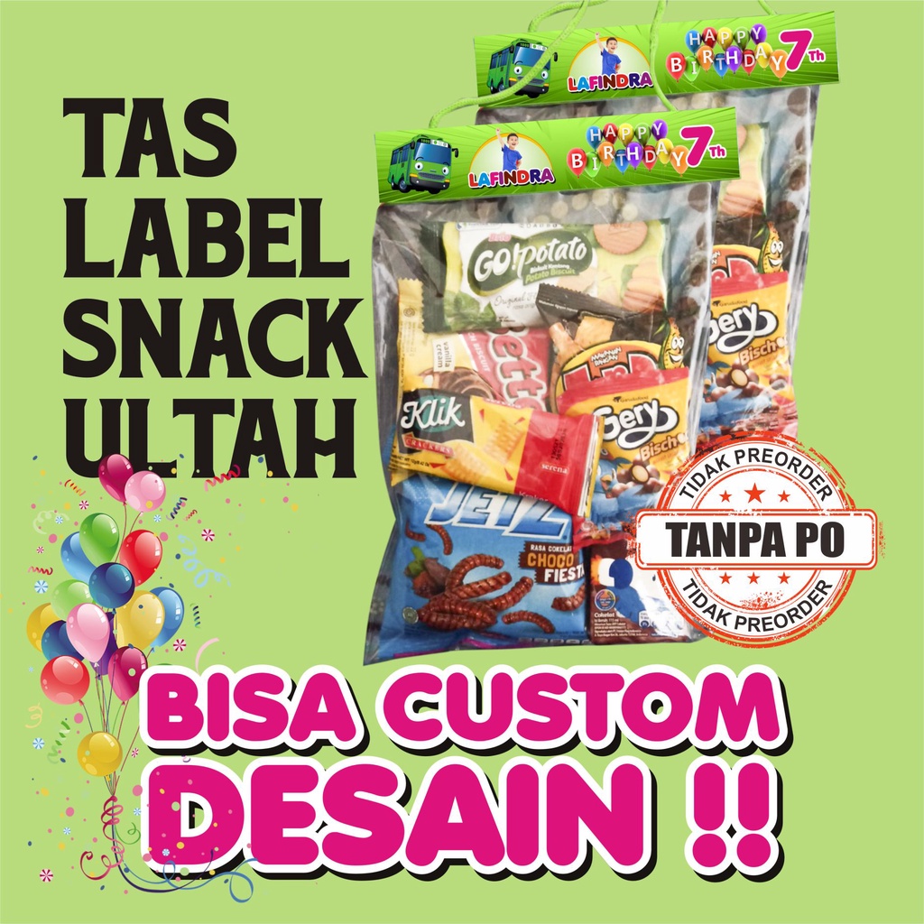 

Tas Label Ultah Jajan Snack Plastik Ulang Tahun model custom uk 20x30