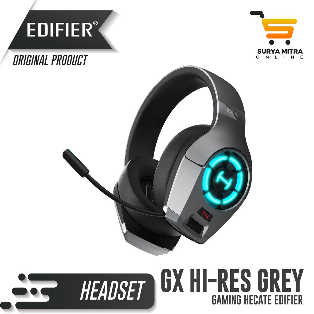 Headset Gaming Hecate Edifier GX Grey RGB Led Noice canceling Mic