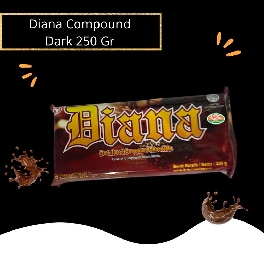 

DIANA COKLAT COMPOUND HITAM MANIS 250G (DARK SWEET COMPOUND CHOCOLATE)