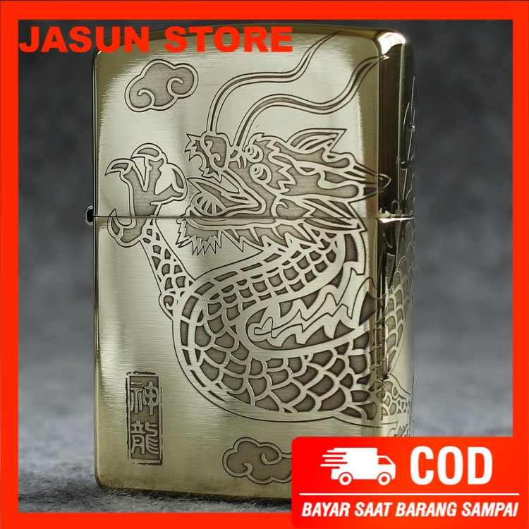 Korek Api Zippo Premium Gold Motif Naga