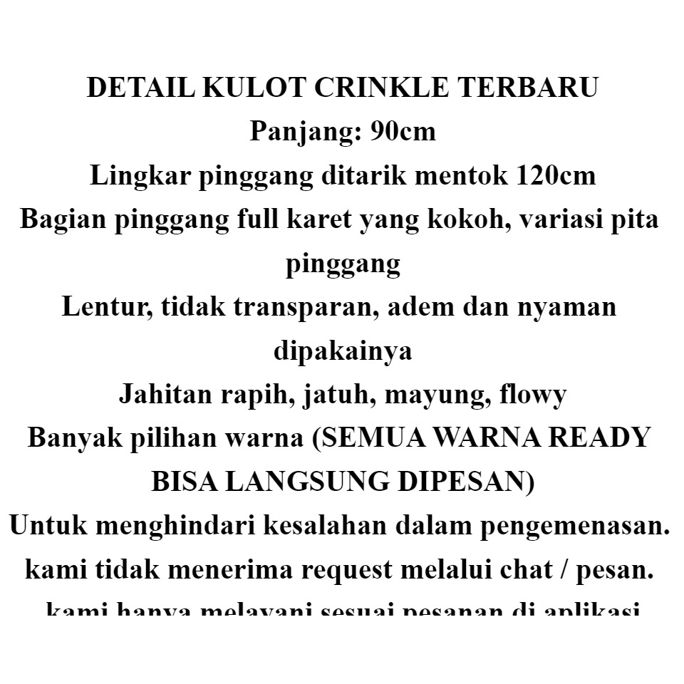 celana kulot crinkle airflow / celana kulot wanita terbaru/ kulot jumbo premium/ highwaist/celana kulot kekinian ( HARGA PROMO )