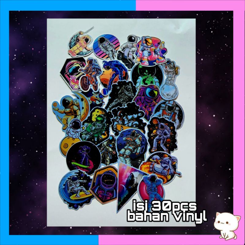 

isi 30pcs stiker astronot vinly