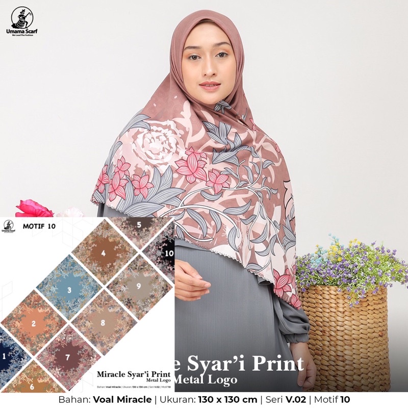 [PART 4] HIJAB SEGIEMPAT VOAL MIRACLE SYARI MOTIF LASER CUT