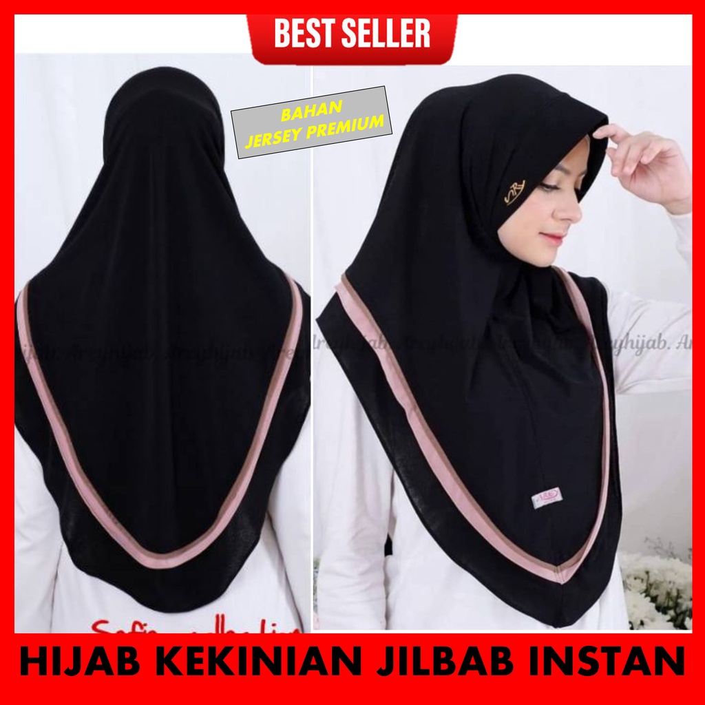 Hijab Instan Jilbab Kekinian Murah Bahan Jersey Shafel Ori By Arey