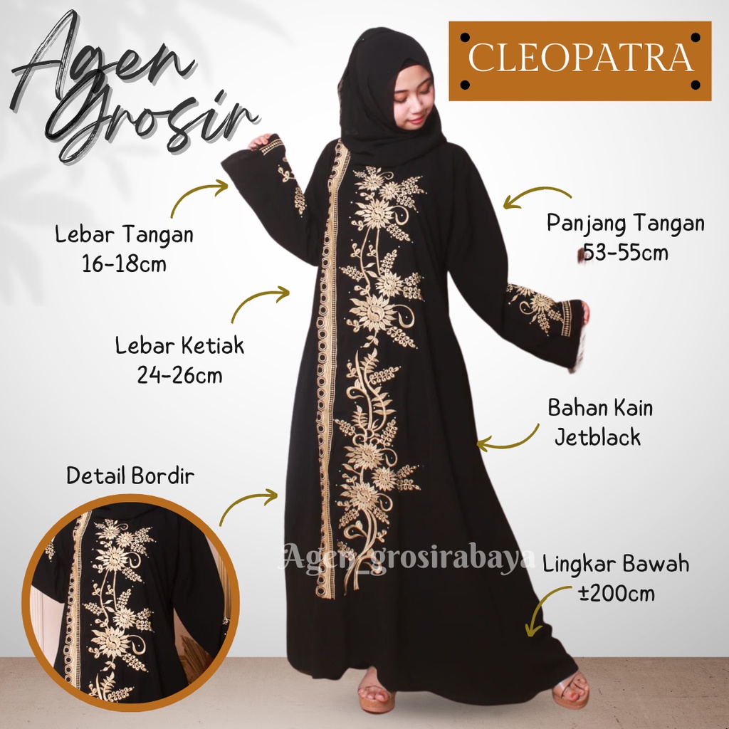 GAMIS MURAH CLEOPATRA BONUS CIPUT GAMIS BORDIR DREES MUSLIM GAMIS SYARI GAMIS ARAB GAMIS HITAM TERLA