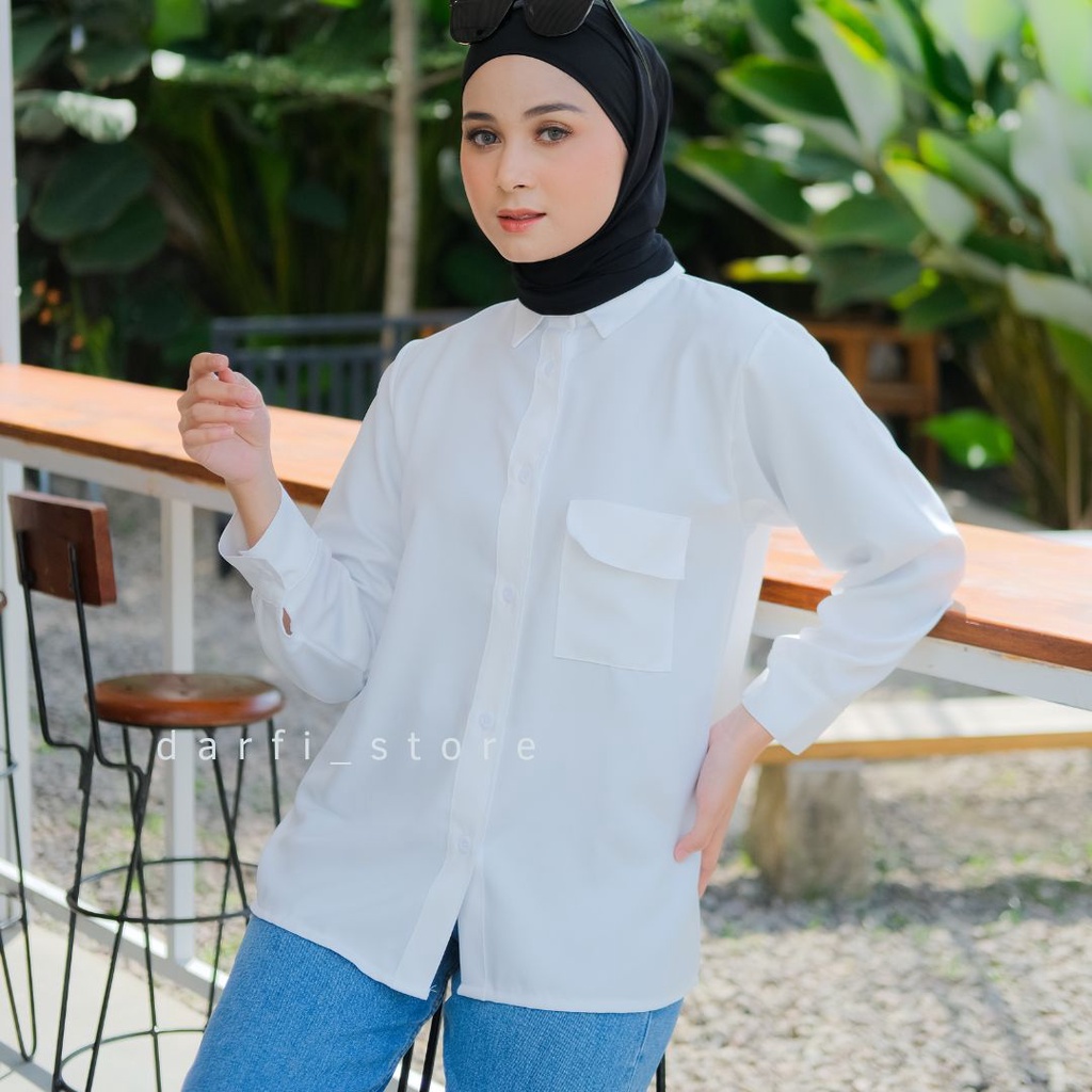 Fazila Kemeja - Size S M L XL XXL 3XL 5L - Atasan Jumbo - Atasan Korea Jumbo - Korean Style - Blouse Jumbo