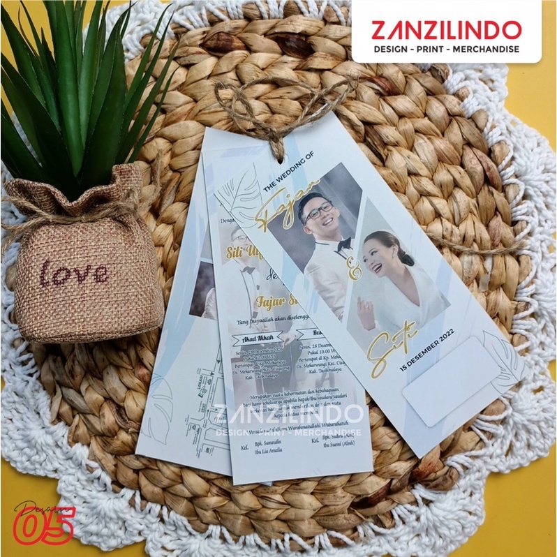 Jual Undangan Pernikahan Hangtag Kekinian Aesthetic Rustic Murah