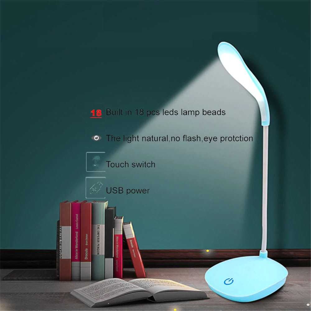 Led Lamp With Touch Button / Lampu Meja Portable / Lampu Belajar Flexible Tombol Sentuh / Lampu LED Rechargeable