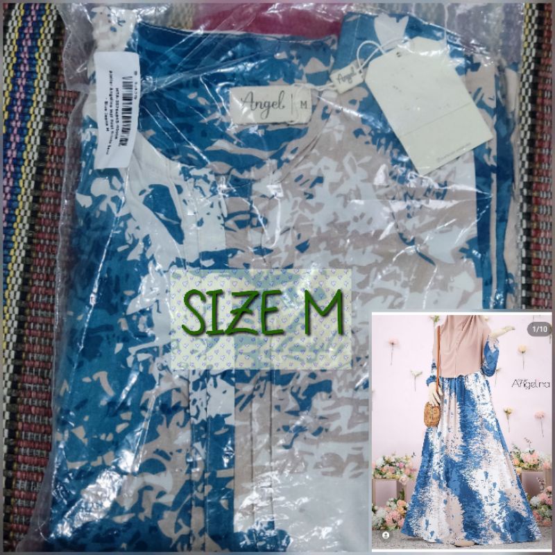 SARAH DRESS JAPANESE VISCOSE ATELIER ANGELINA - SARAH DRESS SAND ON THE BEACH CLASSIC BLUE (M)