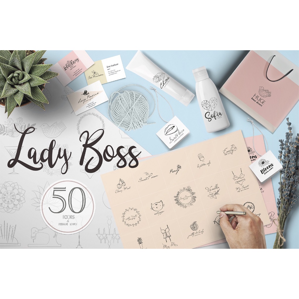 Lady Boss Premade Logo Template