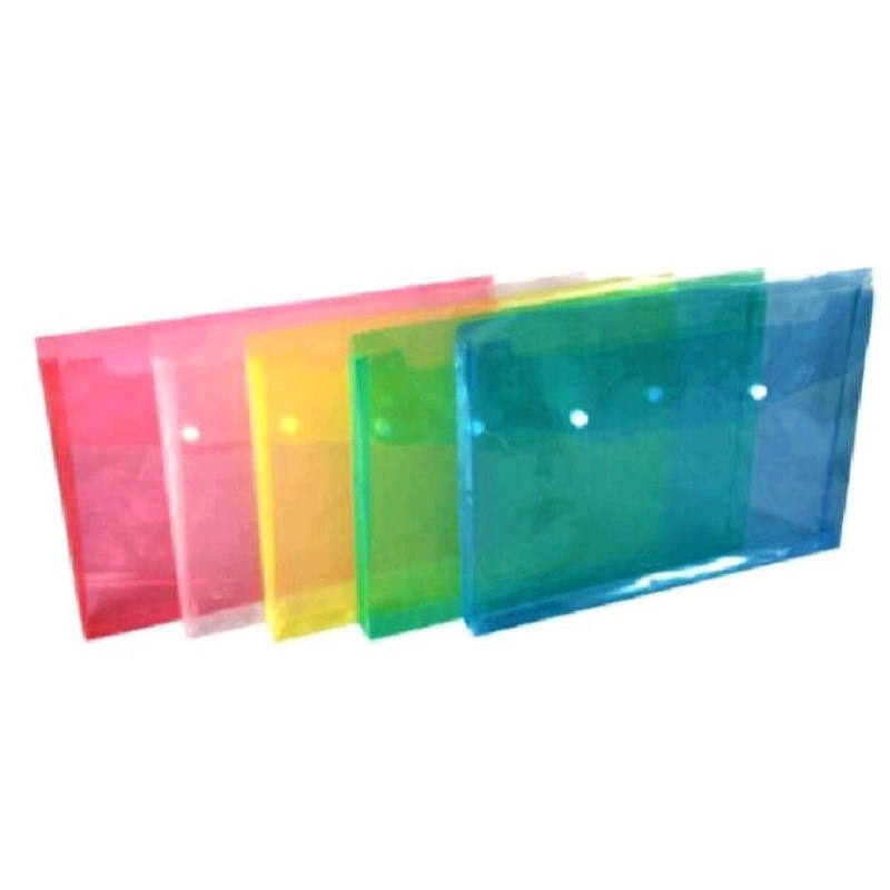 

Map Plastik Kancing Folio tebal transparant warna