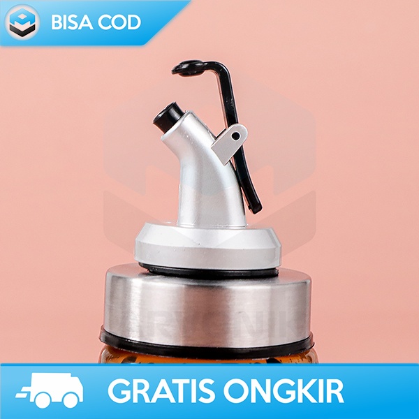 BOTOL PENYIMPANAN MINYAK OLIVE OIL BAHAN KACA 180ML LUBANG TUTUP BOTOL