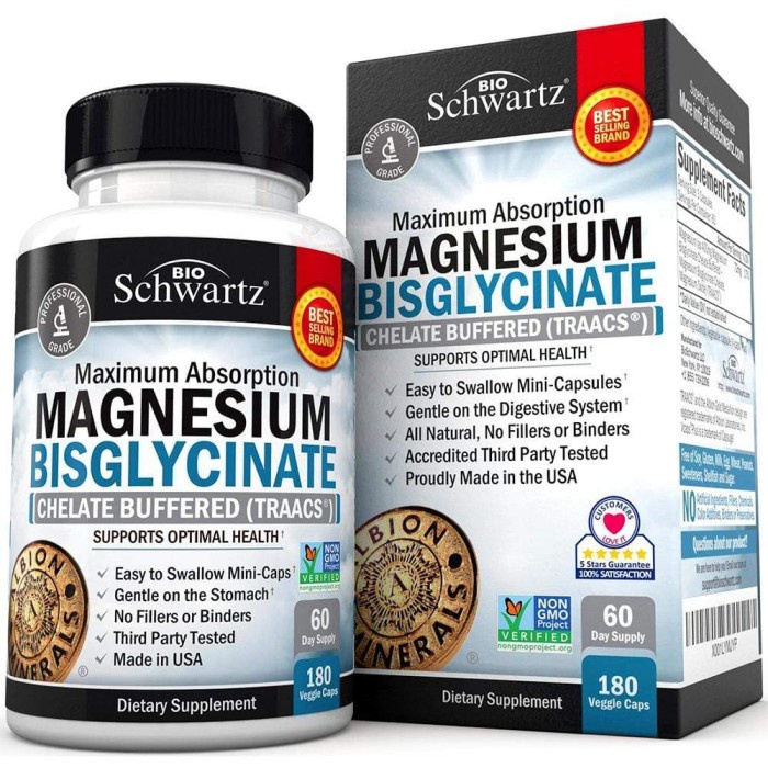 Jual BIO SCHWARTZ Maximum Absorption Magnesium Bisglycinate, 180 Veggie