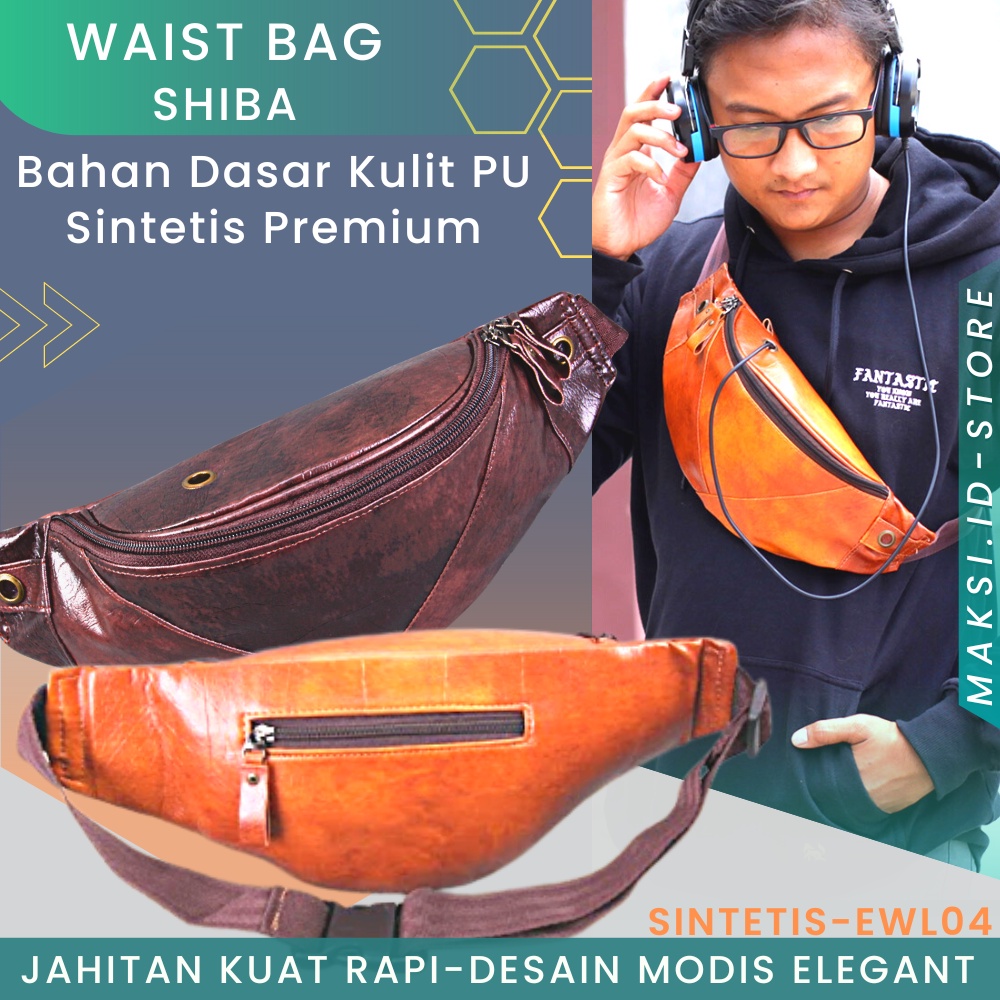 Tas Selempang Tas Pinggang Tas Selempang Pria Waistbag Shiba EWL04 Fungsional Bahan Premium Distro Waistbag Bahan Premium Produk Premium Cod