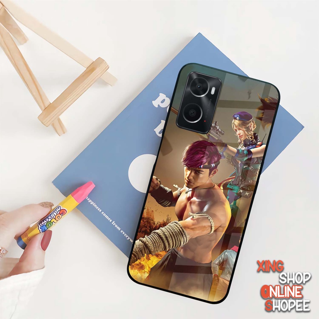 Case Kilau Oppo A76 A96 | Casing Hp Glossy | Motif FF