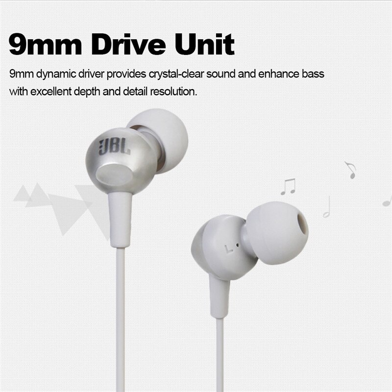 Jbl C200SI Earphone Stereo Deep Bass Handsfree Dengan Mic + Kabel Jack 3.5mm