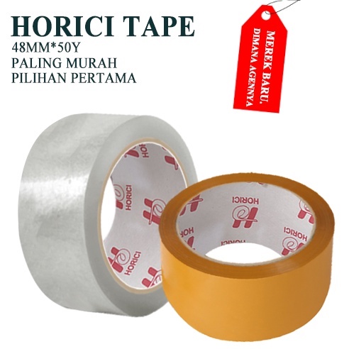 MEREK HORICI MURAH SUPER CLPER 48mmx50Y LAKBAN BENING DAN COKLAT HORICI TAPE