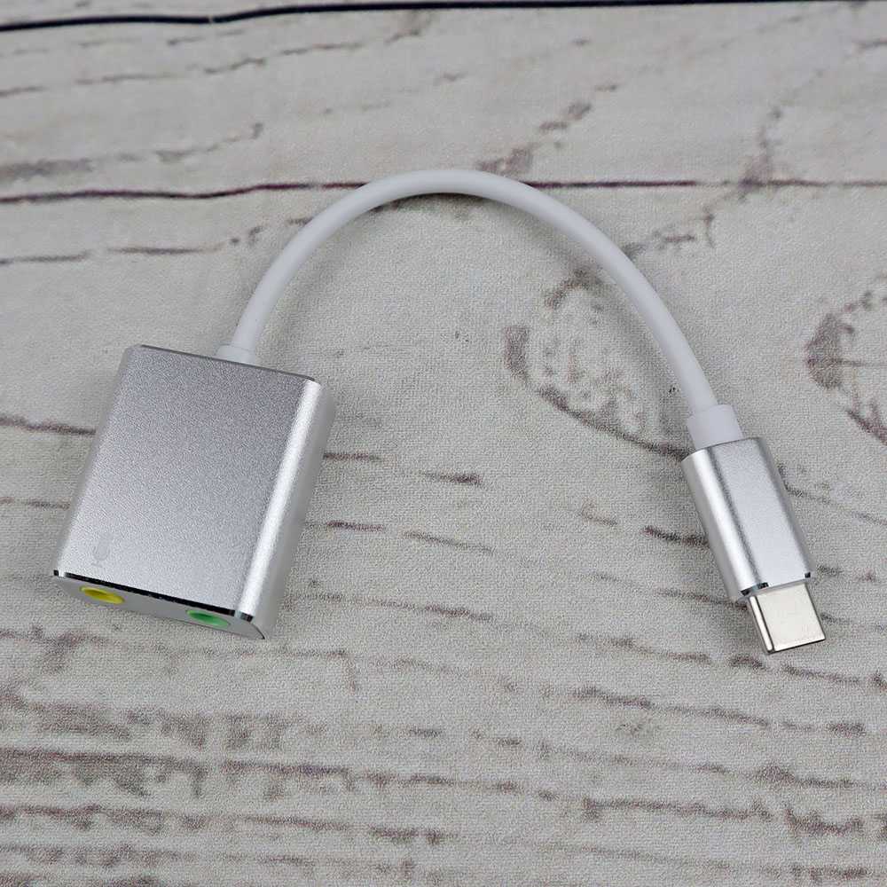 Woopower External USB Type-C Sound Card 3.5mm AUX &amp; Microphone - MU1