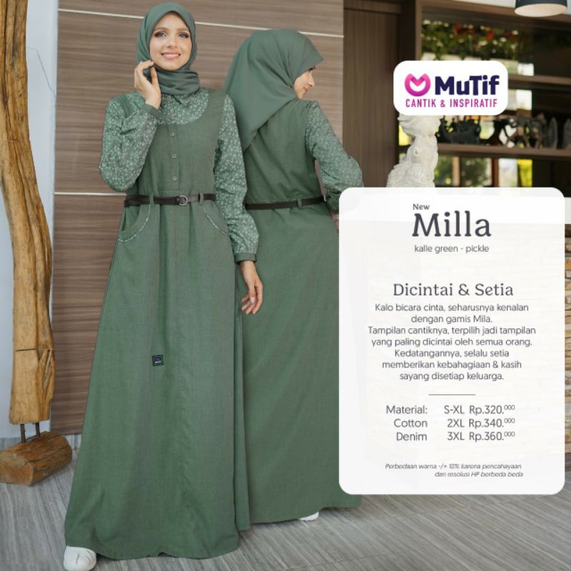 MUTIF MILLA KALLE GREEN Mutif otiginal berlabel