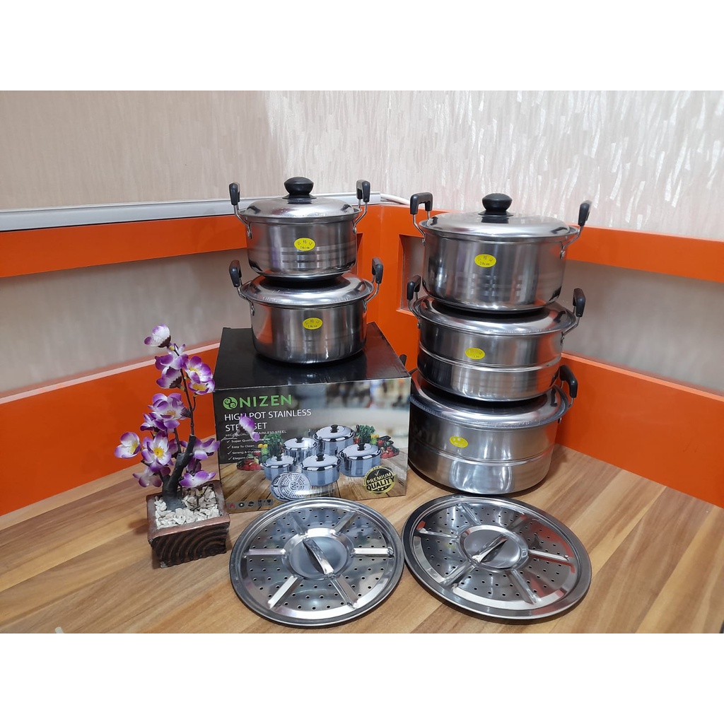 PANCI SET STOCKPOT STEAMER FULL STAINLESS (NIZEN) / (SUBRON)