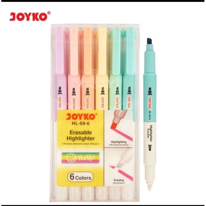 

Joyko Highlighter HL-69-6 / Penanda Warna Bisa Dihapus