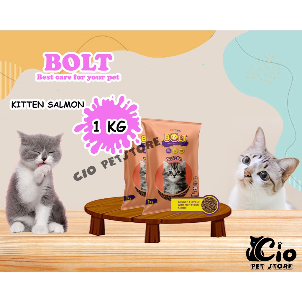 Bolt Kitten Makanan Kucing Cat Dry food 1 Kilo SALMON