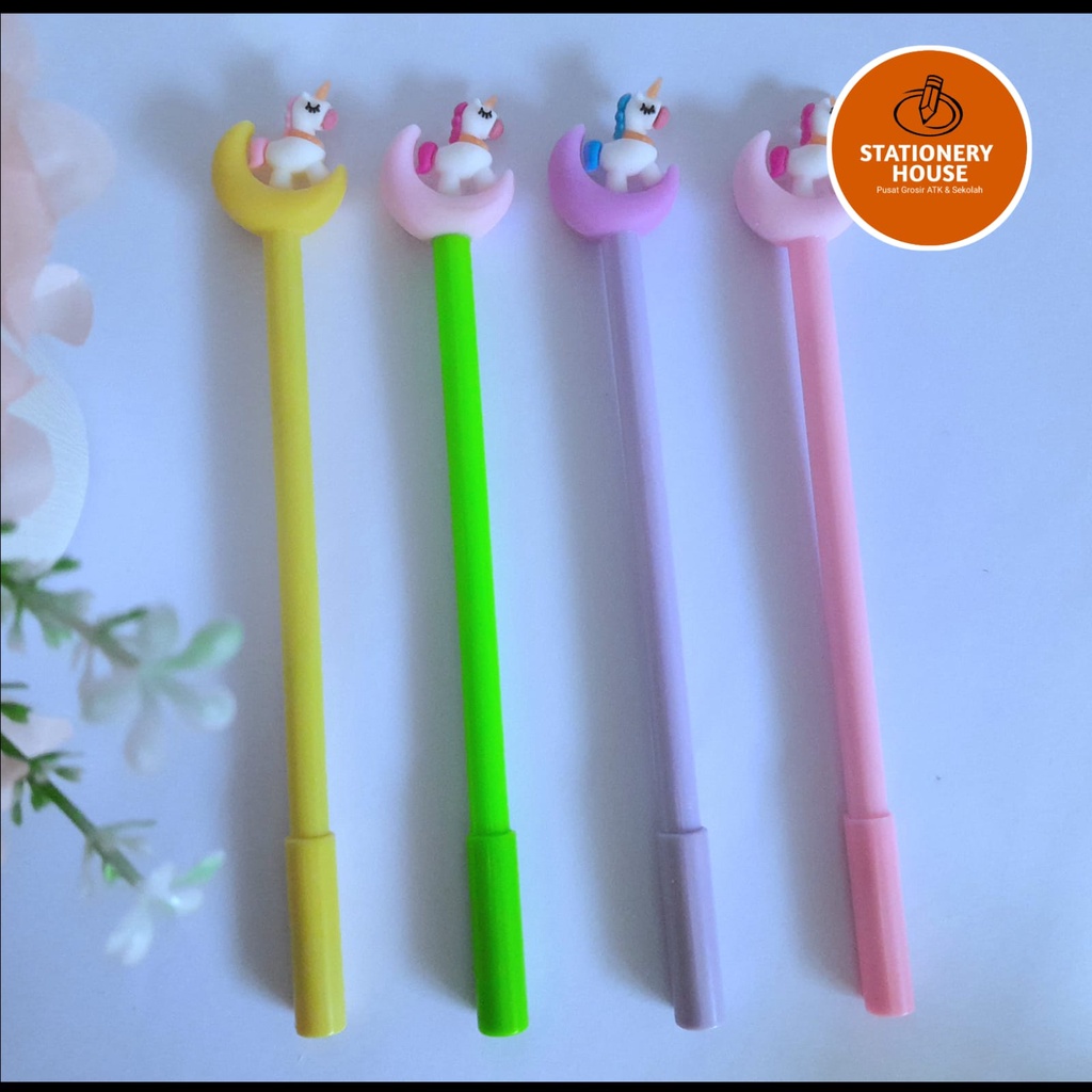 

JP C0052 - Pulpen Karakter Bulan Unicorn / Pena Gel Motif Karakter Lucu / Pen Cute Student Japanese
