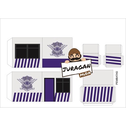 DIY Diorama Papercraft Miniatur Pos Polisi