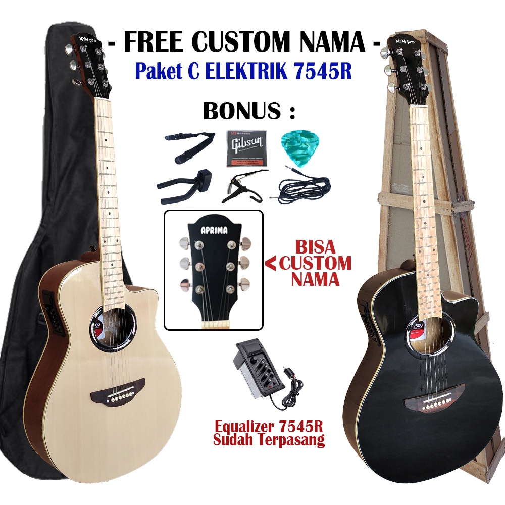 Gitar akustik Elektrik apx  bonus lengkap FREE PACKING KAYU