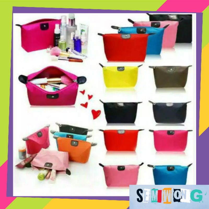 Tas Pouch Kosmetik Polos Colorfull IMPORT