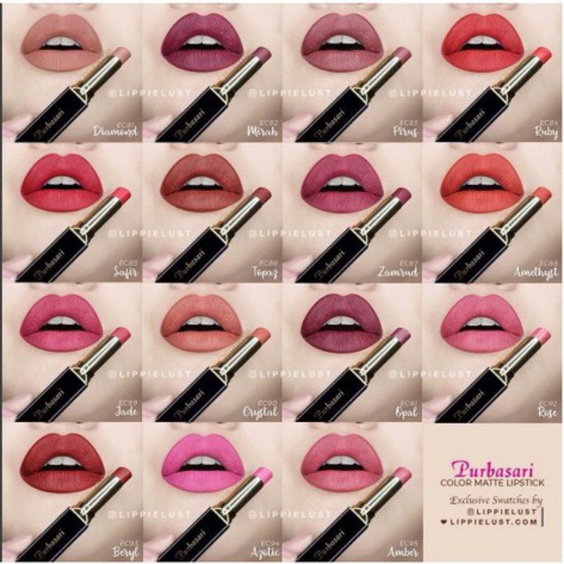 ⭐AJ⭐ PURBASARI LIPSTICK COLOR MATTE / LIPSTIK PURBASARI | Lipstik Murah Viral Awet Tahan Lama Korea 