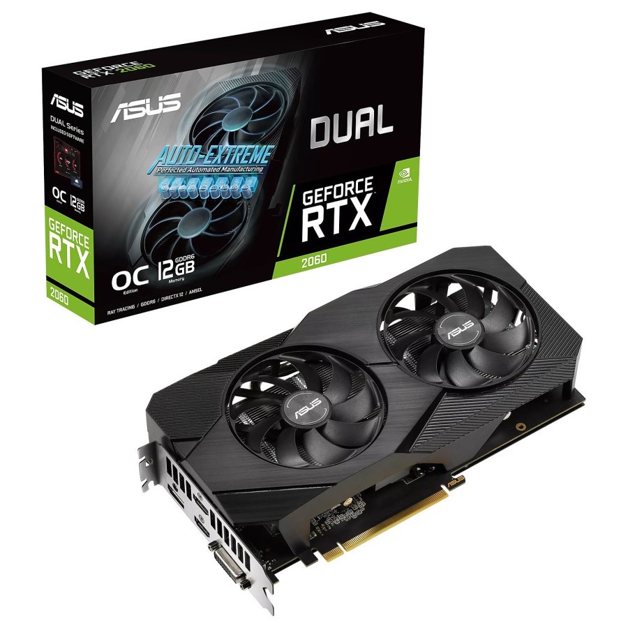 ASUS DUAL RTX 2060 12GB EVO OC GDDR6 12G 192BIT RTX2060 VGA NVIDIA