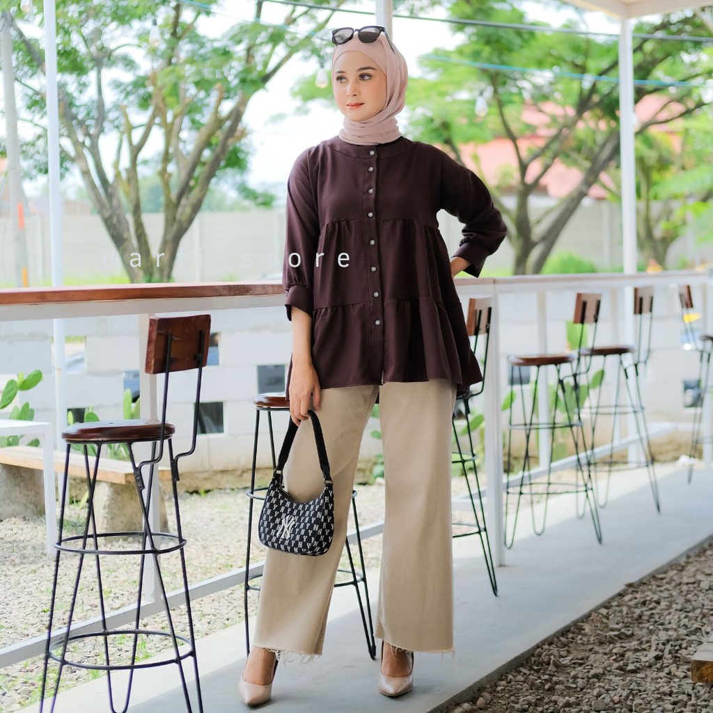 Zesha Blouse - Size S M L XL XXL 3XL 5L - Blouse Korea Jumbo - Atasan Wanita Jumbo - Atasan Korea Big Size