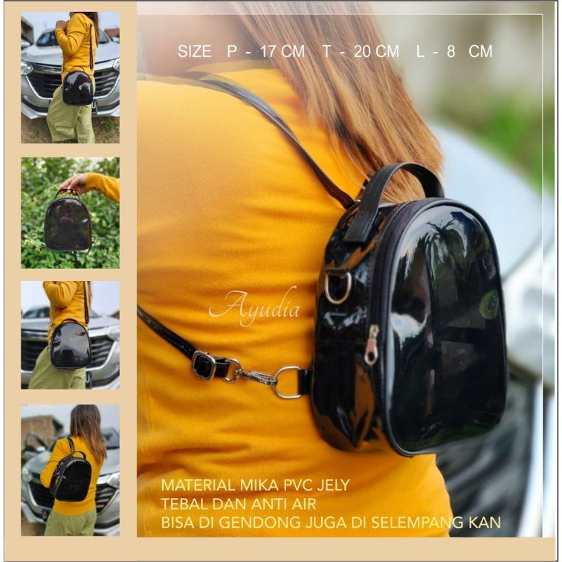 Tas ransel mica pvc sekolah /Tas pvc transparan /tas terbaru