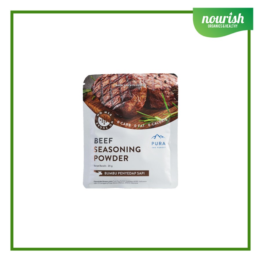 

PURA, Beef Seasoning Powder (Bumbu Penyedap Sapi) NO MSG - SACHET 20 gram