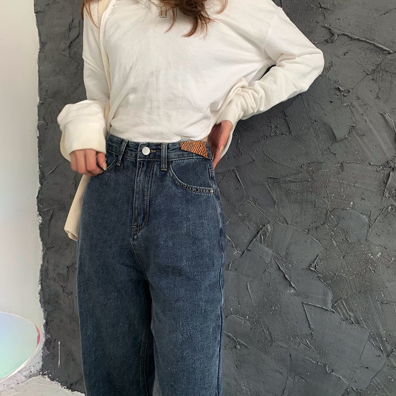 Highwaist Loose Jeans Wanita Korean Style Kasual Jeans Wanita