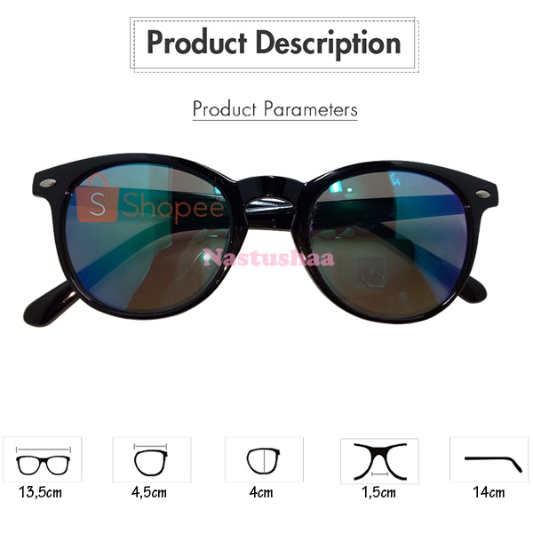 Kacamata Wanita Pria Anti UV400 Sunglasses Lensa Mirror Kaca Mata Hitam Fashion Gaya Unisex NOCASE