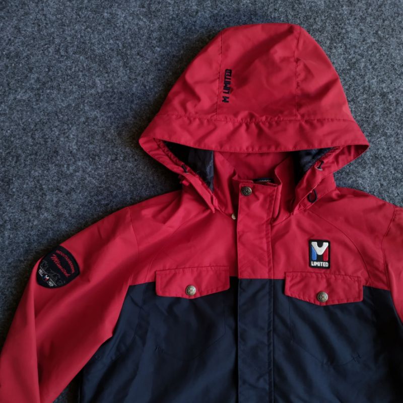 MILLET M-LIMITED Jaket Hoodie Olahraga Outdoor Hiking Gunung Second Size M 95 Merah