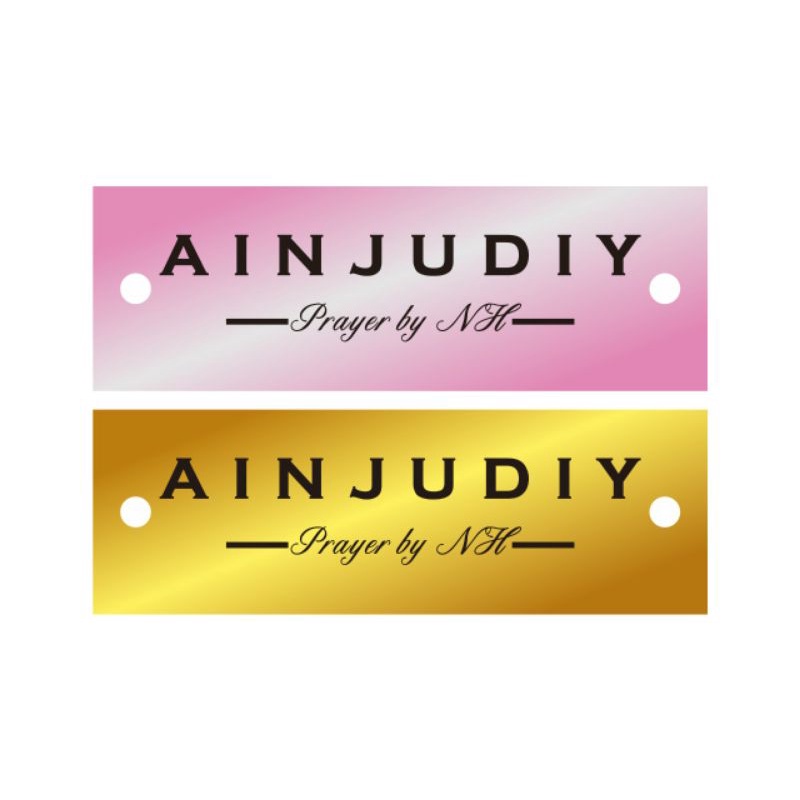 

label akrilik Ainjudiy gold 50 pcs dan rosegold 50 pcs
