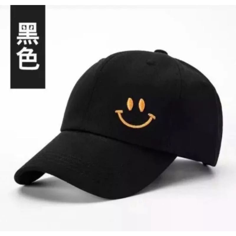 Topi Baseball Bordir Korea Pria Wanita Model Smile Senyum Distro bisa bayar di tempat