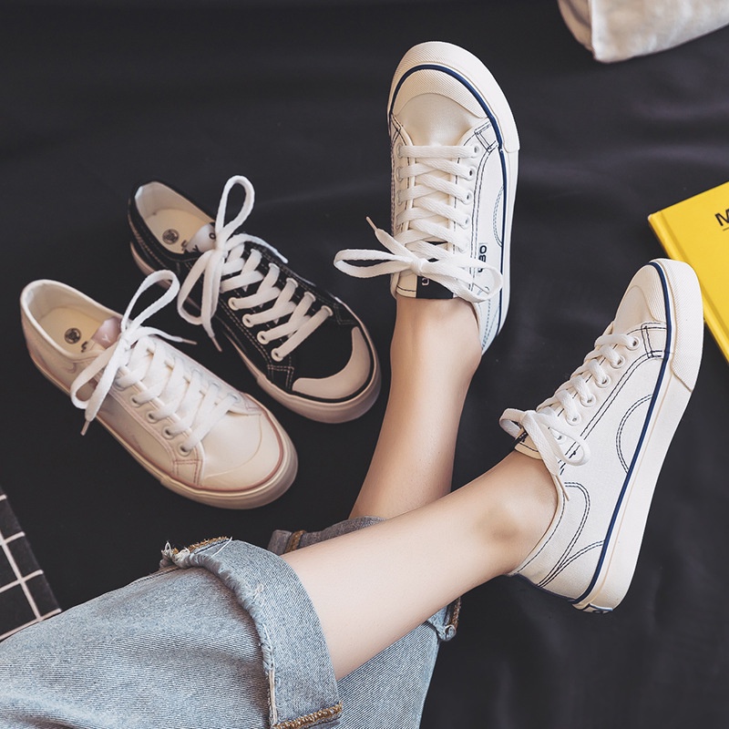 GROSIRTAS &quot;FREE BOX&quot; LV0162 Sepatu Sneakers Kanvas Wanita Import Inisial YOBO Fashion Trendy