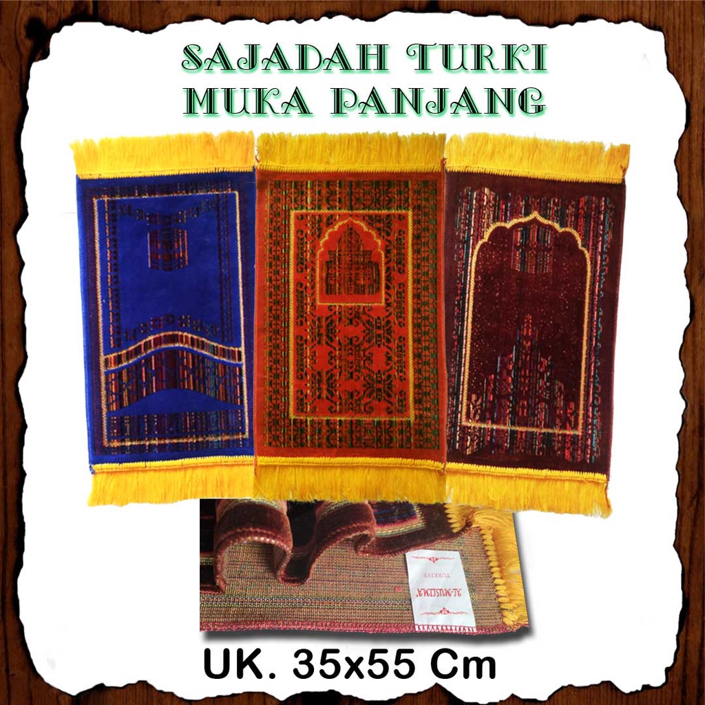 Sajadah Kecil tebal empuk 35x65 cm Sajadah Turki suvenir haji umroh traveling turki sajadah travel s