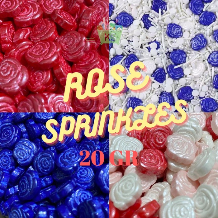 SPRINKLE COLORFUL ROSES 20 GR - ANEKA GULA TRIMIT BUNGA MAWAR