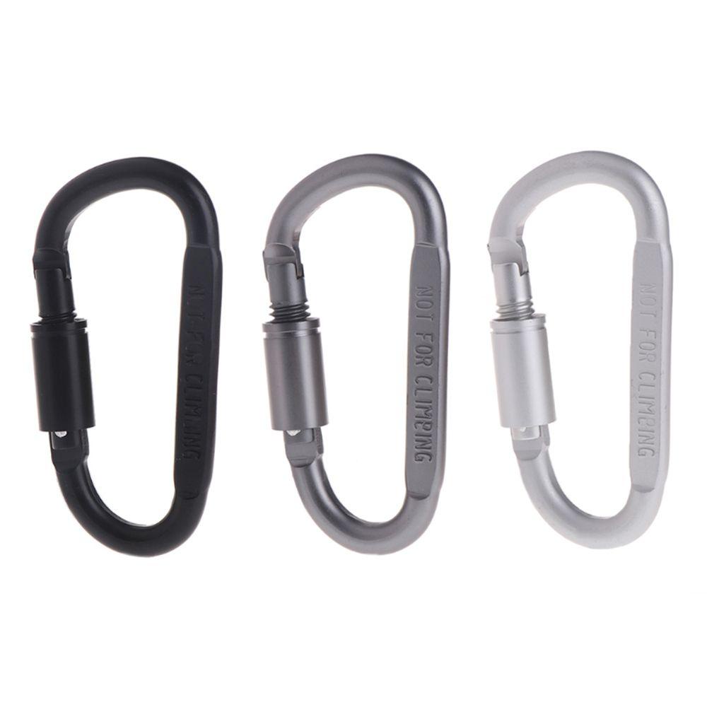 Rebuy Carabiner Bentuk D Alat Luar Ruangan Mendaki Kait Berkemah Bahan Aluminium Alloy Metal