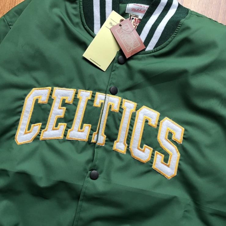 Flash Sale--JAKET VARSITY CELTICS - TEXT HIJAU DAUN FULLTAG MIRROR JAKET BOMBER COAH VARSITY